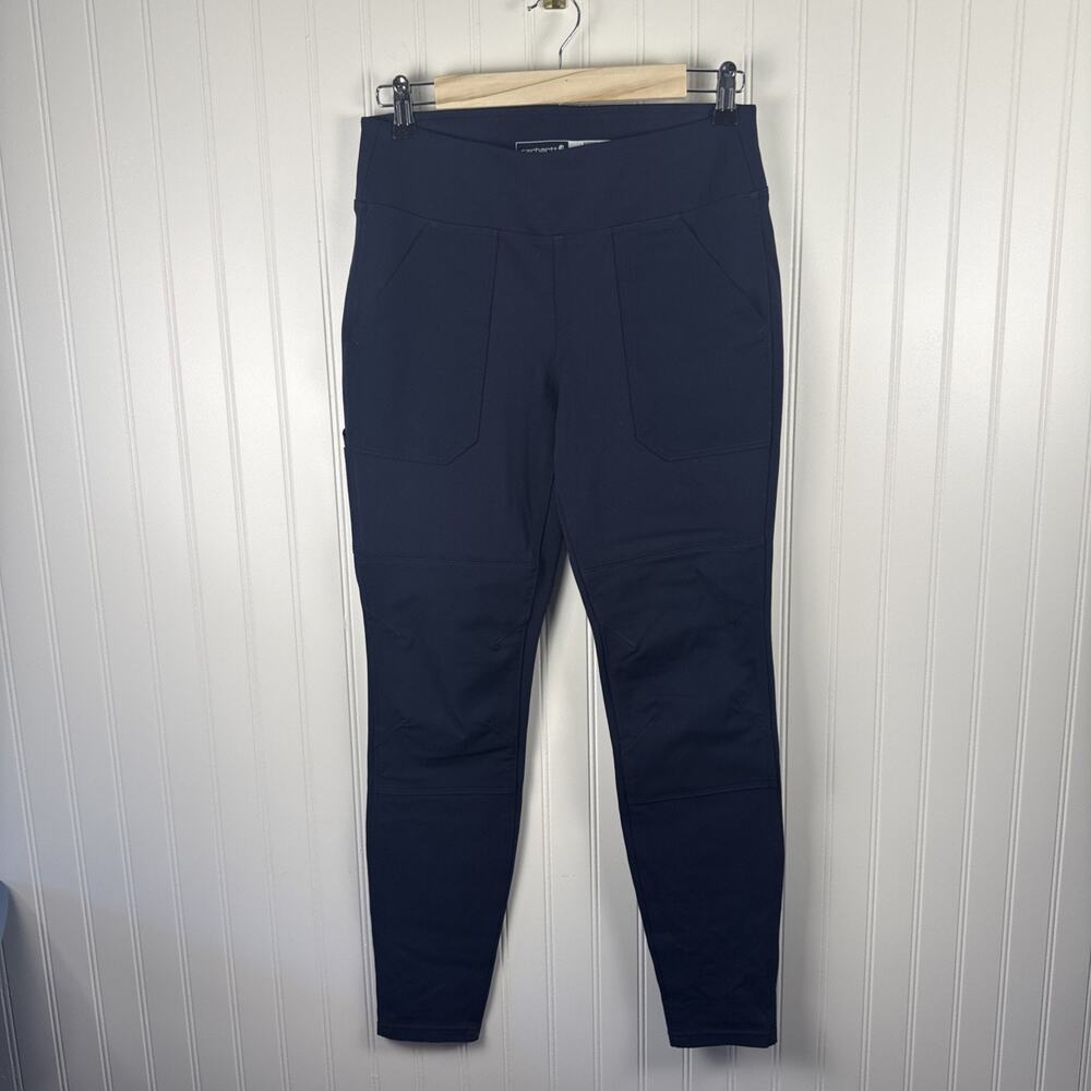 Carhartt Pants Women’s Small Navy Fitted Workwear Utility Stretch Double Knee